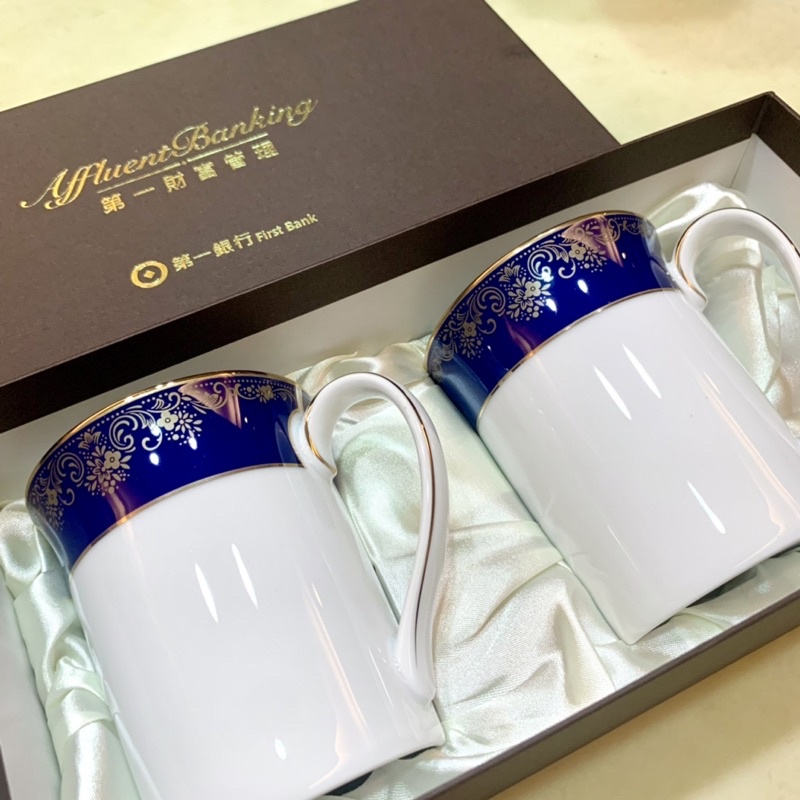 全新 現貨 日本 Noritake藍色樂章馬客對杯禮盒 陶瓷杯 咖啡杯 馬克杯 瓷器 台南可面交