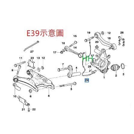 BMW 寶馬  E39 E60 後 ABS感應線 ABS感應器 輪速感應器 輪速感應線