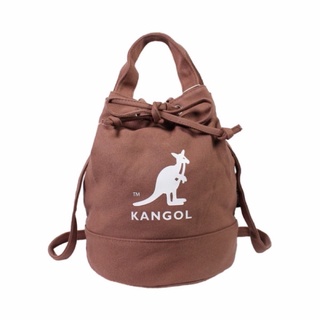 KANGOL 兩用尼龍水桶手提包 側揹包 咖啡/卡其