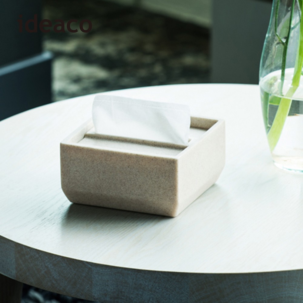 【日本 ideaco】方形下降式沉蓋砂岩餐巾紙盒