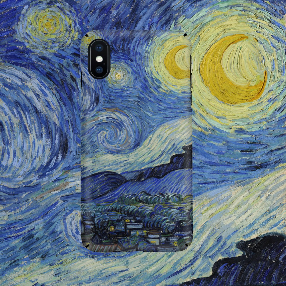 手機殼梵谷星夜星空iphone Xs Xr Xs Max X 防摔保護印象派彩繪圖案軟殼 蝦皮購物