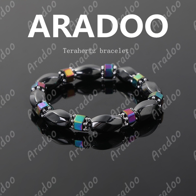 ARADOO太赫茲磁性能量健康手鏈 磁性炫彩減肥手環 健身減脂手鏈 瑜伽佛珠串珠 磁性養生手環