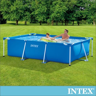 【INTEX】簡易裝長方型框架游泳池(260x160x65cm)(2282L)適6歲以上(28271)免充氣泳池