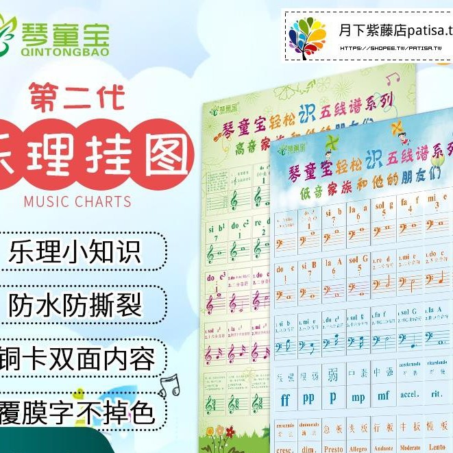 爆款 音樂表情術語音符樂理表掛圖琴行教學五線譜鋼琴大譜表學樂理知識 Patisa Tw 蝦皮購物