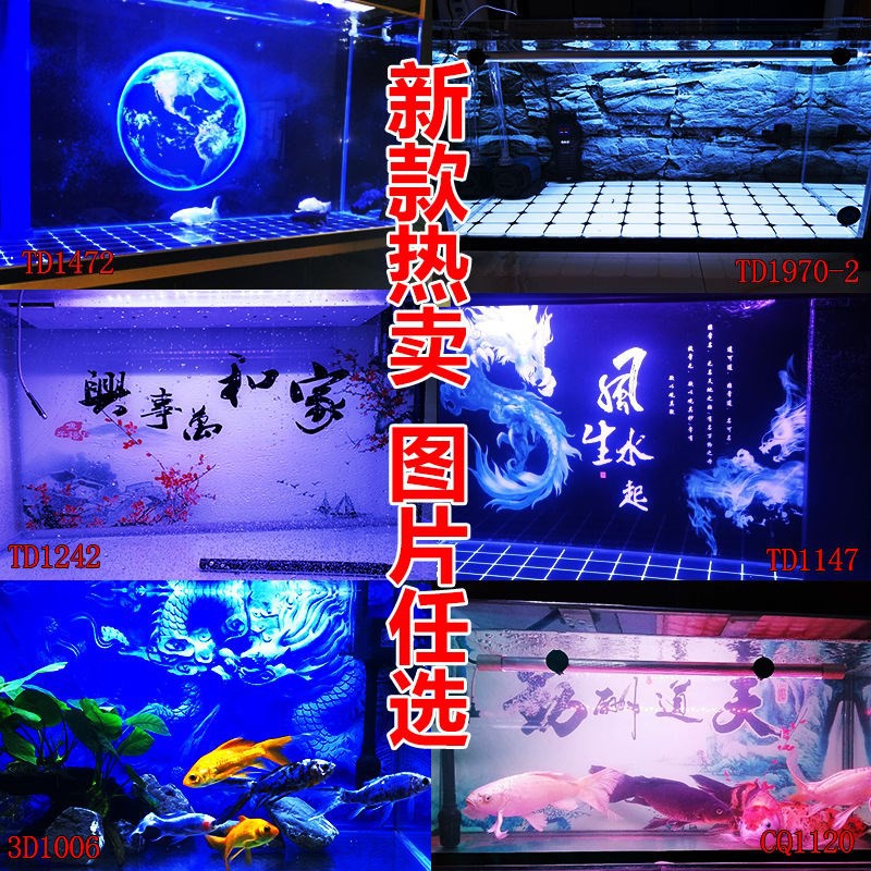 24h丶現貨魚缸背景板缸內高清圖3d立體防水貼紙背景圖定制背景畫免粘壁紙 蝦皮購物