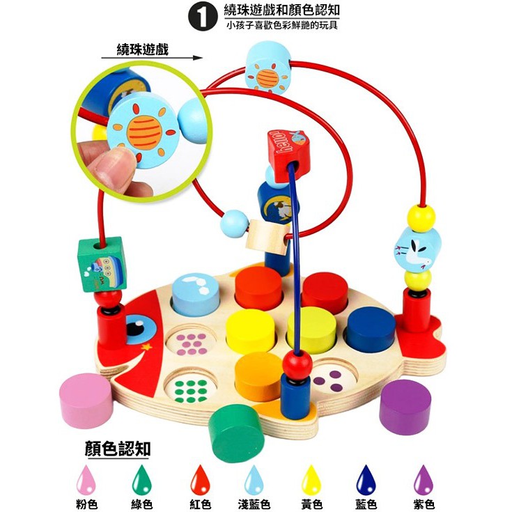 【玩具倉庫】多功能拆裝小魚繞珠木製 兒童 玩具.益智 串珠 記憶 遊戲組 數字