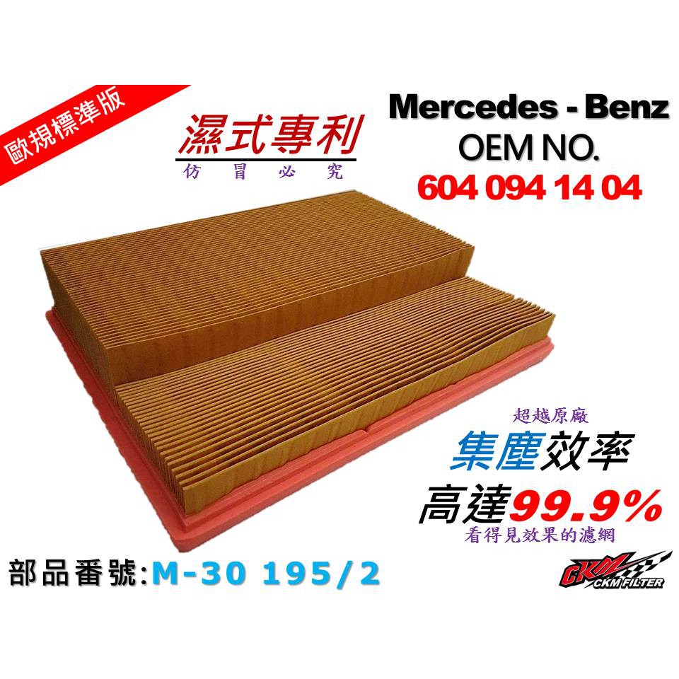 【CKM】賓士 BENZ W202 C180 C200 C230 C240 C280 空氣濾芯 空氣濾網 引擎濾網 濾心