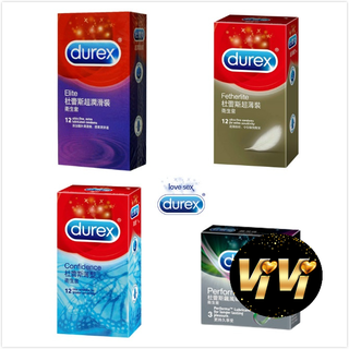 Durex杜蕾斯 保險套明星商品組合(超薄12入+簿型12入+飆風碼3入+超潤滑裝12入)