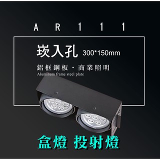 台灣製造 AR111 LED 超高亮 方形 崁燈 嵌燈 雙燈 邊框 可調角度 盒燈 美術燈 投射燈 投光燈 重點照明