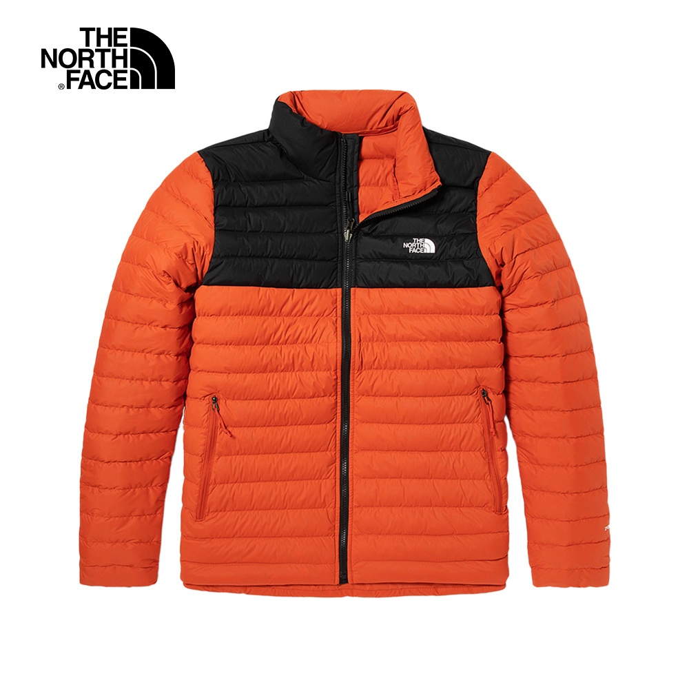 The North Face STRETCH DOWN JACKET 男 羽絨外套 橘黑拼接 NF0A4NG4T97