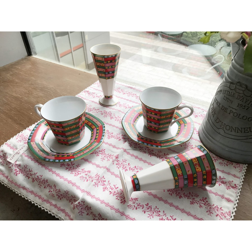 (新古物)絕版收藏 Kenzo Paris 日本製茶杯茶盤組 咖啡對杯組 高腳對杯組