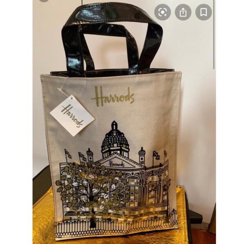 英國 Harrods防水手提袋/ 購物袋