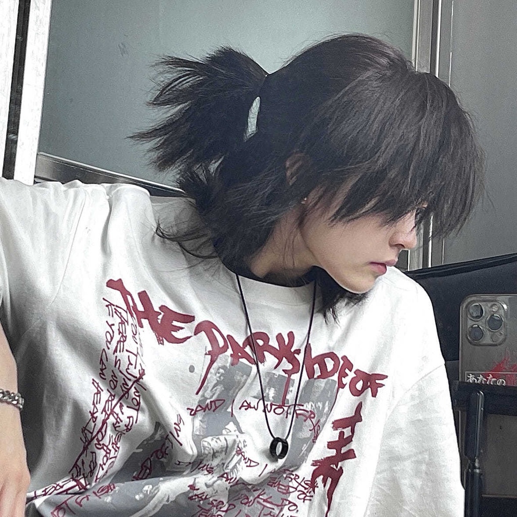 狼尾假髮男短髮韓版帥氣日系超a鯔魚頭逼真自然武士頭cos全頭套式女生假髮男生假髮齊劉海lisa 洛麗塔假髮