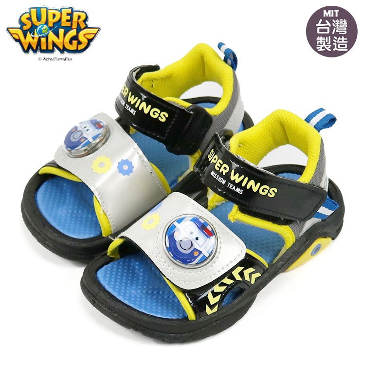 童涼鞋/super wings 超級飛俠.包警長.兒童電燈涼鞋(S93801)黑15~20號