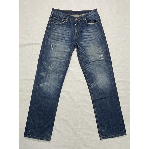 Levi’s levis 501 (j22023797) W32 L32 二手經典刷色刀割破壞直筒牛仔褲 男