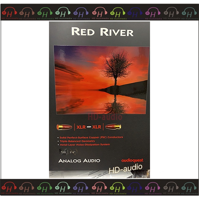 弘達影多媒體 AudioQuest 美國 線聖 紅河 Red River 鍍金接頭 XLR-XLR 類比訊號線 1M