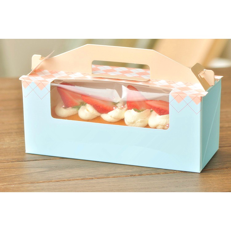 開窗瑞士捲盒 奶凍捲盒 點心盒 慕斯起司 手提蛋糕卷包裝盒