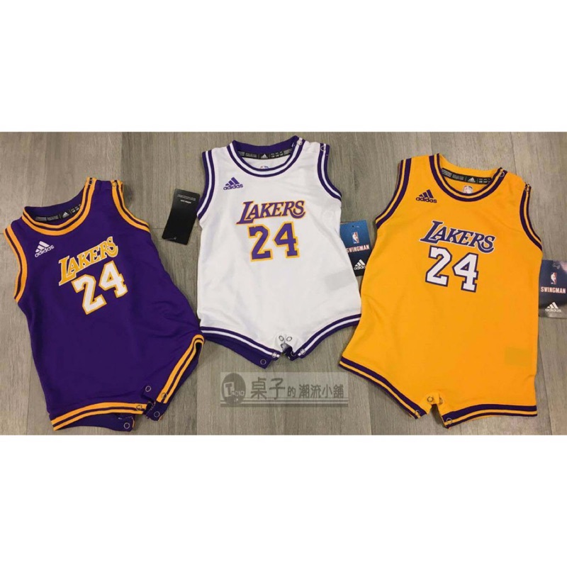 Adidas 愛迪達 NBA 官方正品 包屁衣 Kobe Bryant 小飛俠 湖人 假日白 主場黃 客場紫