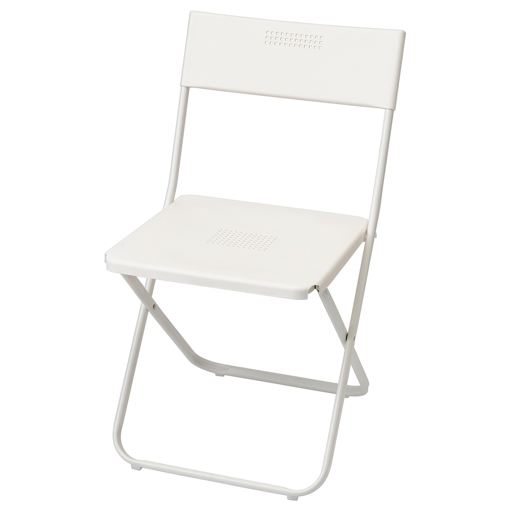 北歐工業LOFT風格經典IKEA宜家FEJAN戶外餐椅折疊椅餐椅單椅工作椅/防潮抗污/可折疊/白/二手八成新/特$200
