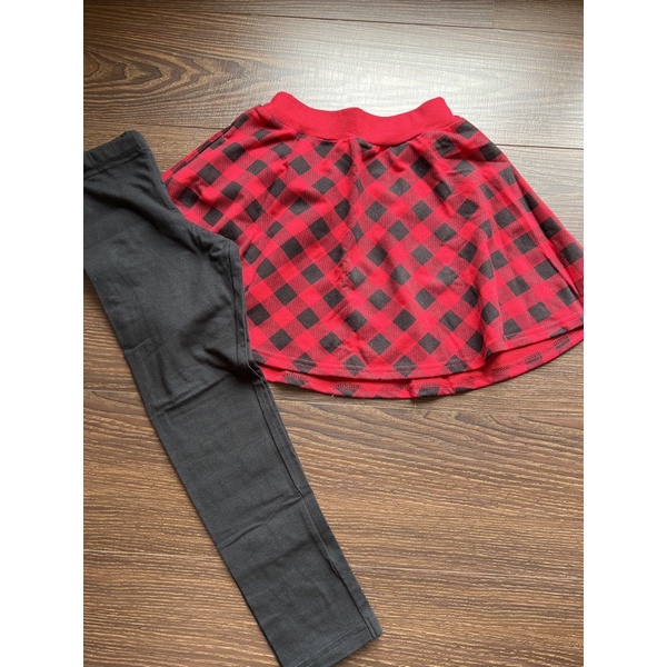 日本🇯🇵西松屋～紅黑格子裙+內搭褲