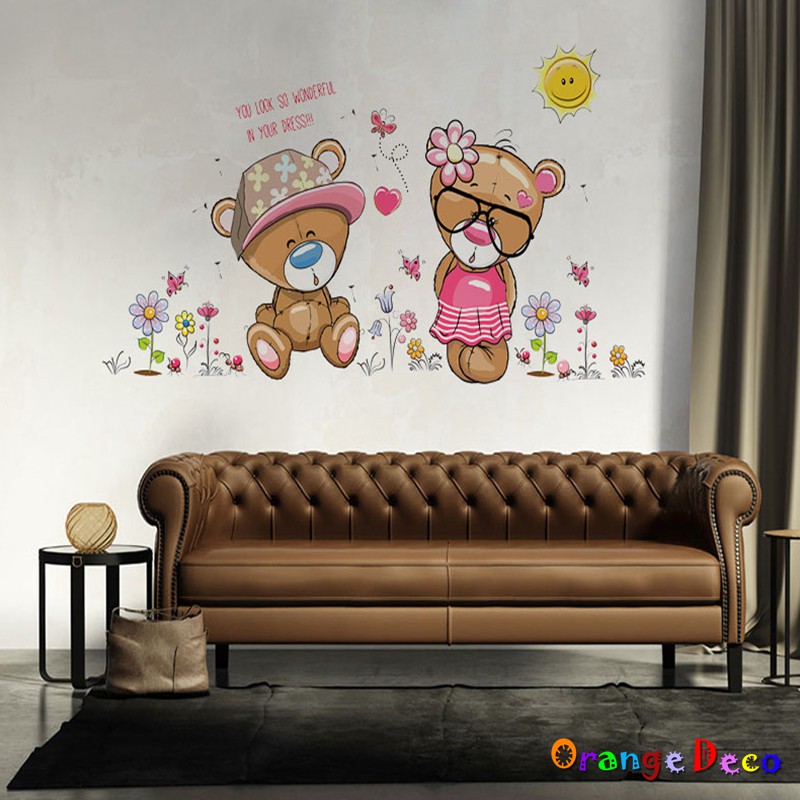 【橘果設計】可愛熊 壁貼 牆貼 壁紙 DIY組合裝飾佈置