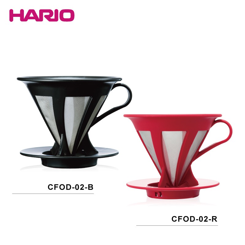 日本 HARIO  V60 免濾紙金屬濾網濾杯 1~4杯 (CFOD-02B / CFOD-02R )