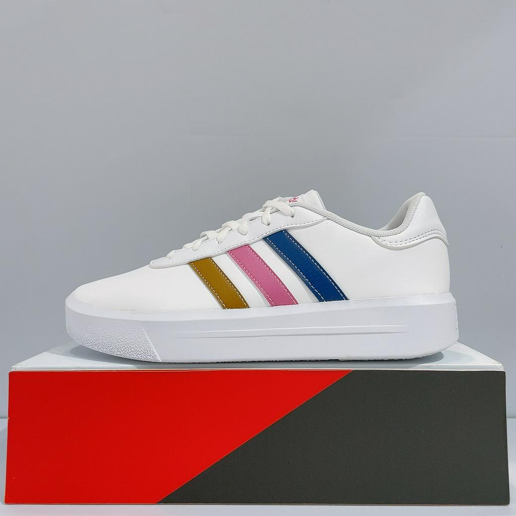 adidas COURT PLATFORM 女生 白色 厚底 舒適 皮革 運動 休閒鞋 HP9429