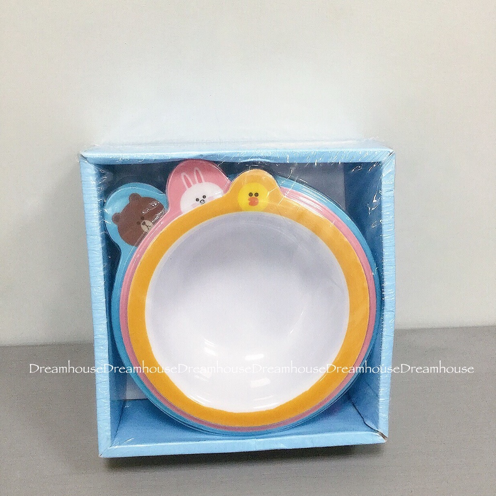 韓國帶回 LINE FRIENDS 熊大 兔兔 莎莉 耐熱 塑膠 麥片碗 兒童餐具 甜點碗 碗 3入 碗盤 餐碗 餐具