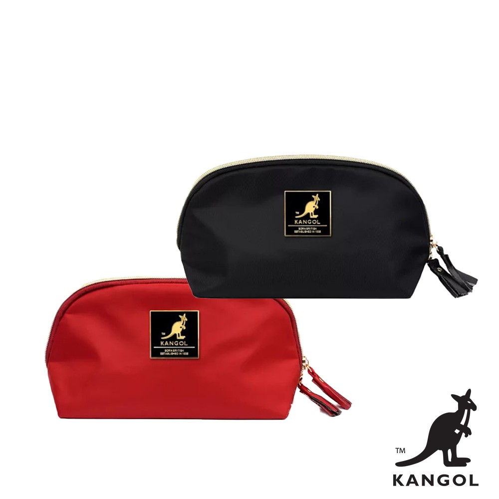 KANGOL-輕量尼龍化妝包 紅色/黑色 衝評價 隨身小包 保證正版 AAStore