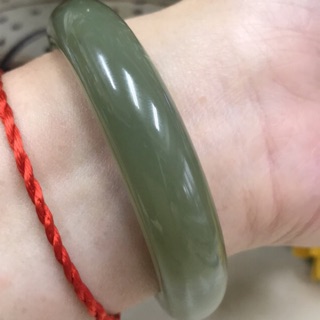 （附證書）18.5圍58mm青玉，天然和田玉 和闐玉手環手鐲
