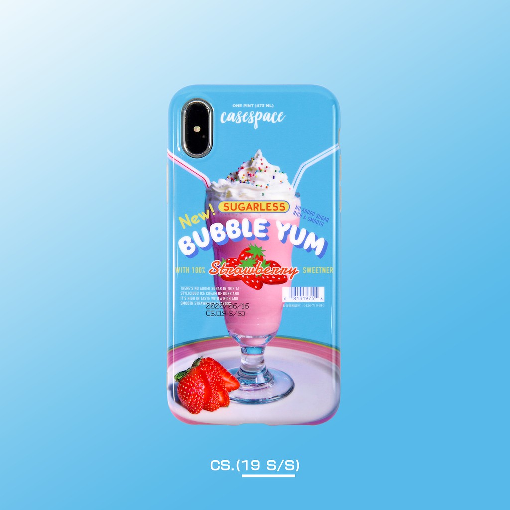 原創預購 Casespace 夏日草莓冰淇淋 Iphone 手機殼全包亮面白邊軟殼 蝦皮購物