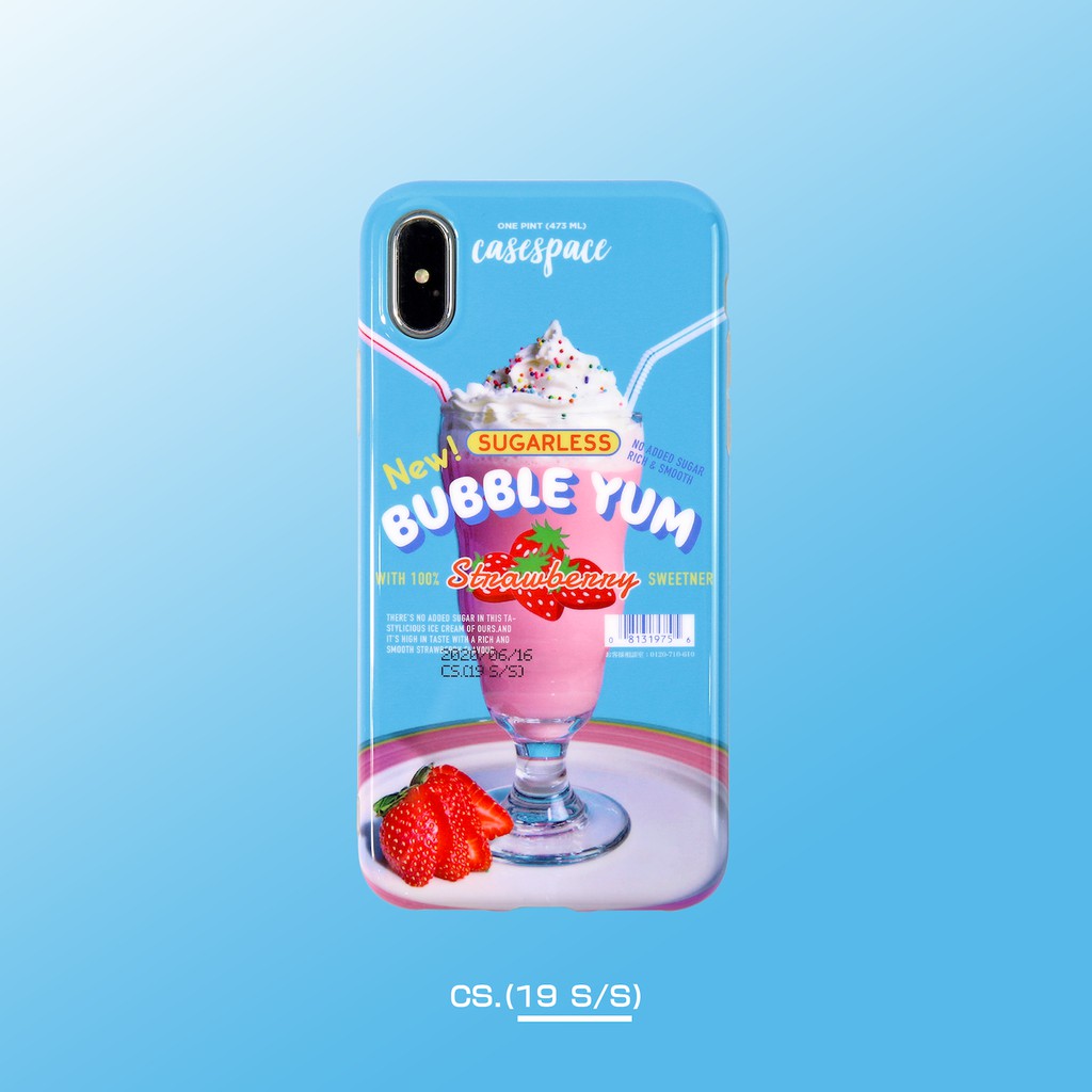 原創預購 Casespace 夏日草莓冰淇淋 Iphone 手機殼全包亮面白邊軟殼 蝦皮購物