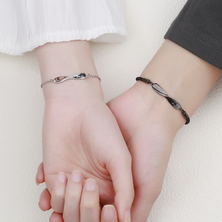 【COUPLE】💕韓版銀時尚情侶手鍊💕男女一對扭紋手工編織手繩