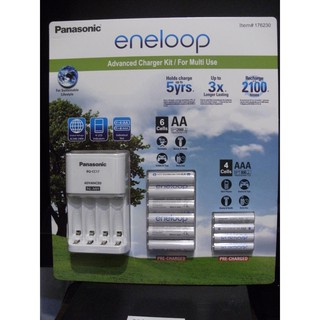 anasonic eneloop電池+充電器套組-3號充電電池6顆+四號4顆