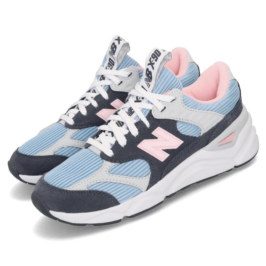 New Balance X90系列 女鞋 休閒鞋 B楦 粉藍 WSX90TLU