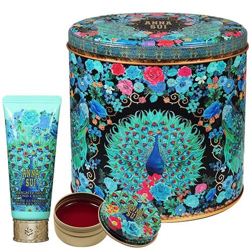 ANNA SUI 藍夢金雀限量保養盒 藍夢金雀亮白極奢嫩手乳40g+藍夢金雀護唇膏(#400 紅)5g+鐵盒