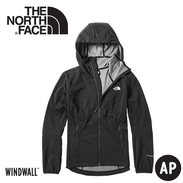 【The North Face 美國 女彈性防風軟殼外套《黑》】3VTR/防風外套/保暖外套/悠遊山水