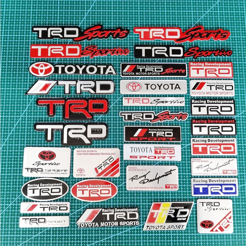 Trd 標誌 3D 金屬標籤跑車貼紙 Toyota 標誌貼花前罩格柵適用於豐田 HV YARiS GRMN RZ RC