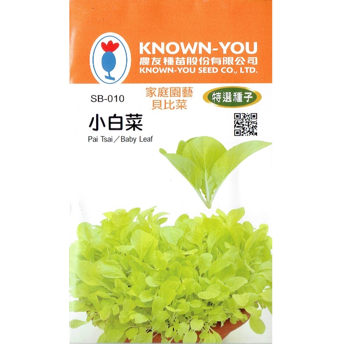 愛上種子 小白菜【貝比菜種子】農友牌 貝比菜小包裝種子 約12克/包