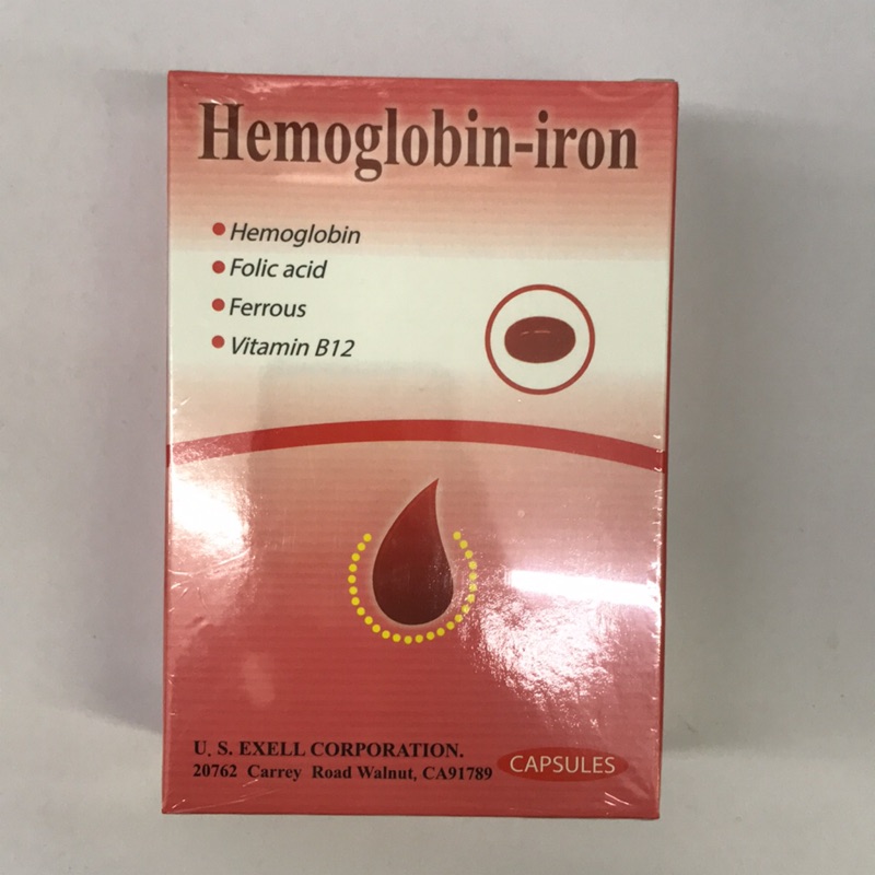 Hemoglobin-iron血紅素+鐵膠囊 60粒 女寶膠囊