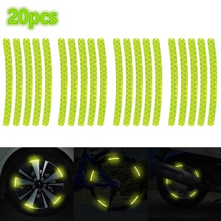 汽車輪轂貼 裝飾反光貼 汽車裝飾 個性夜光貼 摩托車自行車車輪 通用反光條 20片
