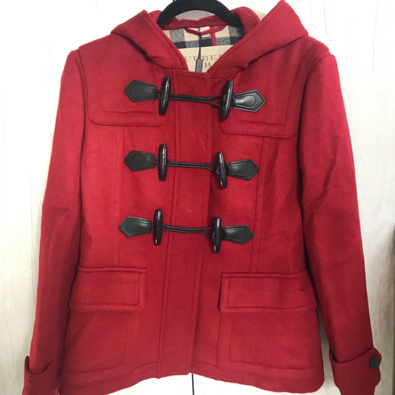 ［全新］BURBERRY 紅色牛角短版羊毛外套
