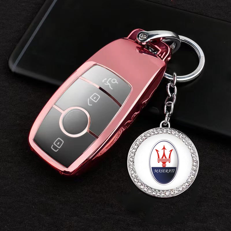 1 件適用於瑪莎拉蒂 Levante Ghibli GranCabrio 跑車鑰匙鏈吊墜汽車鑽石鑰匙鏈鑰匙扣鑰匙扣裝飾