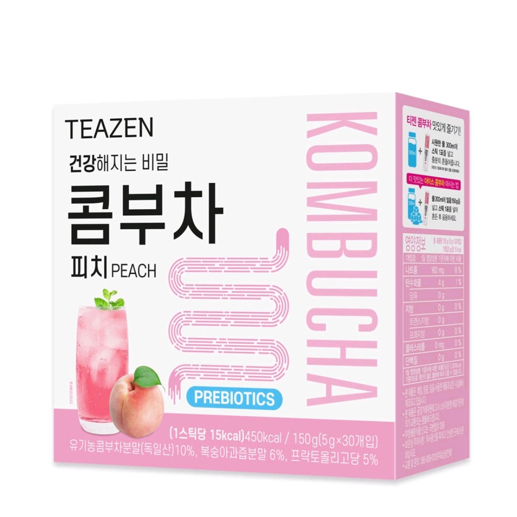 韓國TEAZEN 康普茶  30入 水蜜桃口味 新上市 新口味 BTS 直播同款