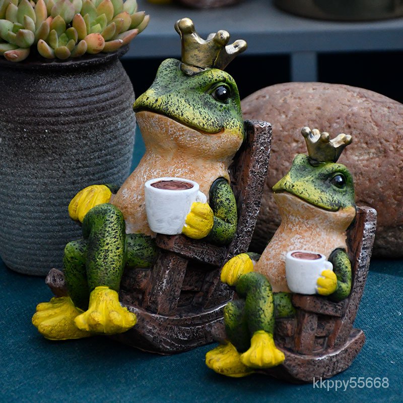 【免運】可愛青蛙擺件創意庭院裝飾布置可愛仿真動物雕塑戶外陽台花園造景園藝擺件 園藝裝飾 裝飾擺件 庭院裝飾