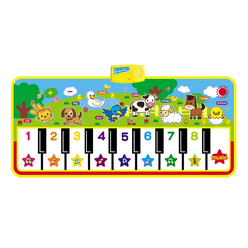 135x58cm 超大號兒童音樂毯（帶八種動物叫聲） 寶寶學習鋼琴墊遊戲墊 兒童早教益智玩具 音樂啟蒙 聖誕禮物 現貨