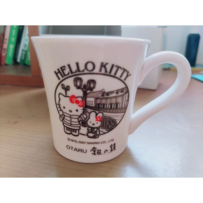 北海道 小樽銀之鐘 水晶咖啡杯 Kitty陶瓷杯（全新未使用，日本製）