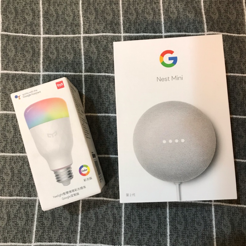 全新Google Nest Mini2 智慧音箱+智慧彩光燈泡