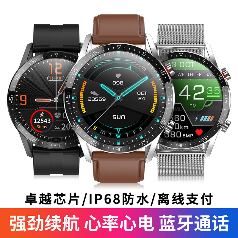 【手環，手錶】太空人錶盤智能手錶男多功能手環華為通用iwatch3商務藍牙通話運動計步防水測心率血壓監測提醒小米gt2蘋