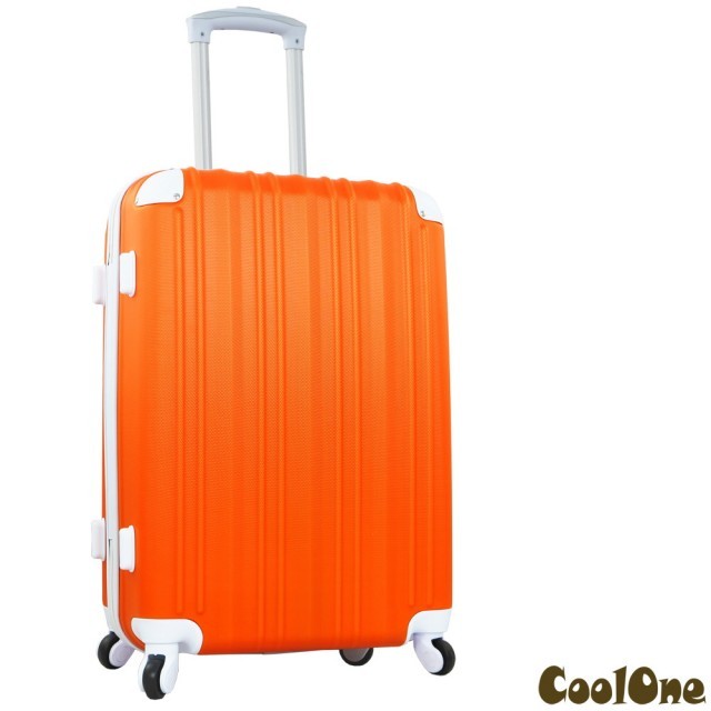 【CoolOne】單身貴族直條紋24吋旅行箱(橙色)